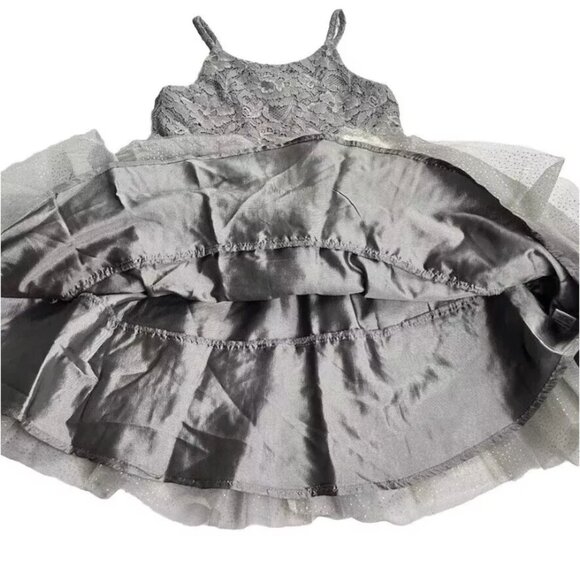 NWOT Pink & Violet Sleeveless Lace Glitter Mesh Dress - Picture 7 of 11